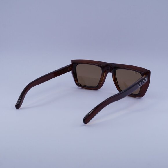 Gucci GG1723S 002 Sunglasses Transparent Brown Square Frame, Brown Lenses - Picture 10 of 12